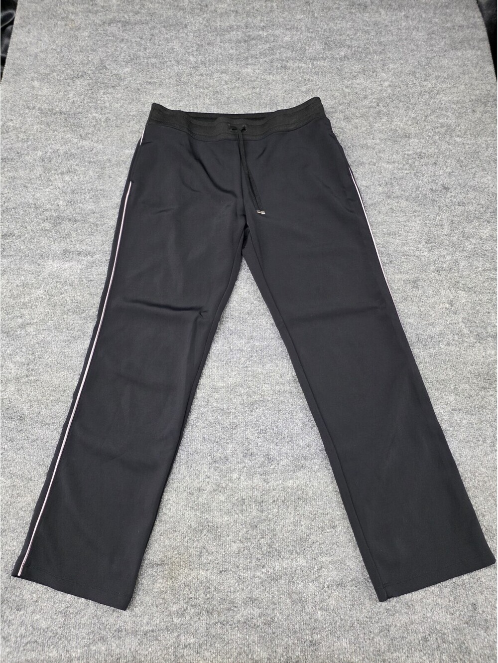 Victoria Sport Black Athletic Pants with Side Stripe, Size M